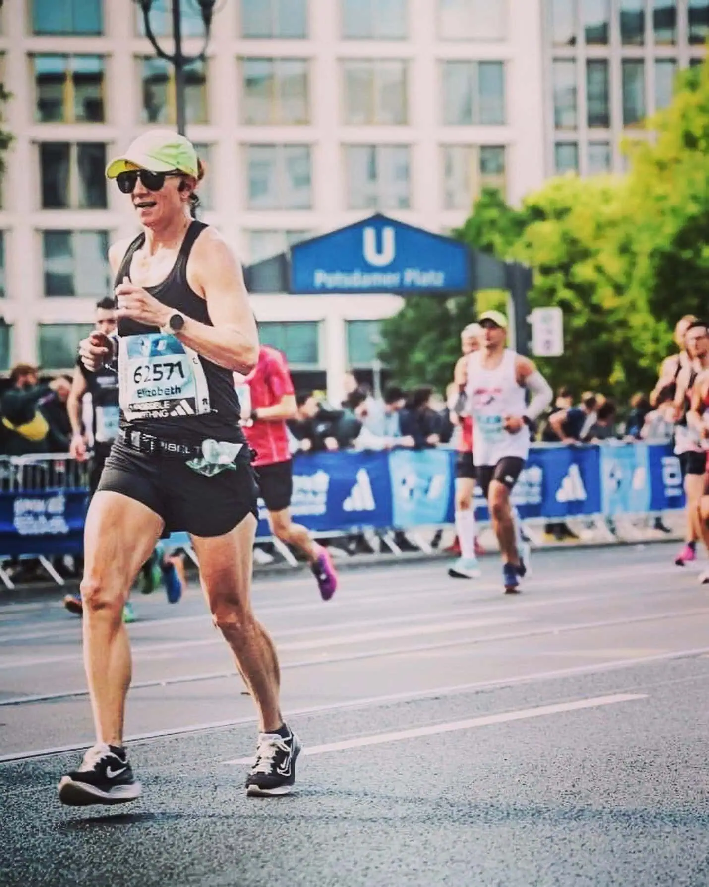 Betsy Magato participating in an urban marathon race